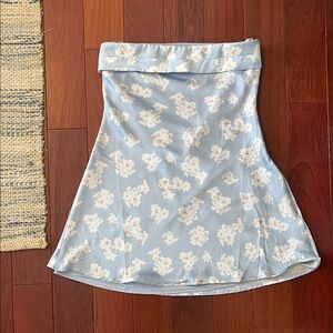 Lulu's Light Blue Floral Mini Dress